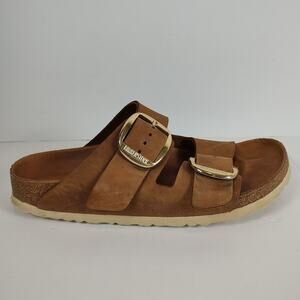 Birkenstock Arizona Big Buckle tan leather streetwear sandals womens 8-8.5 (39)